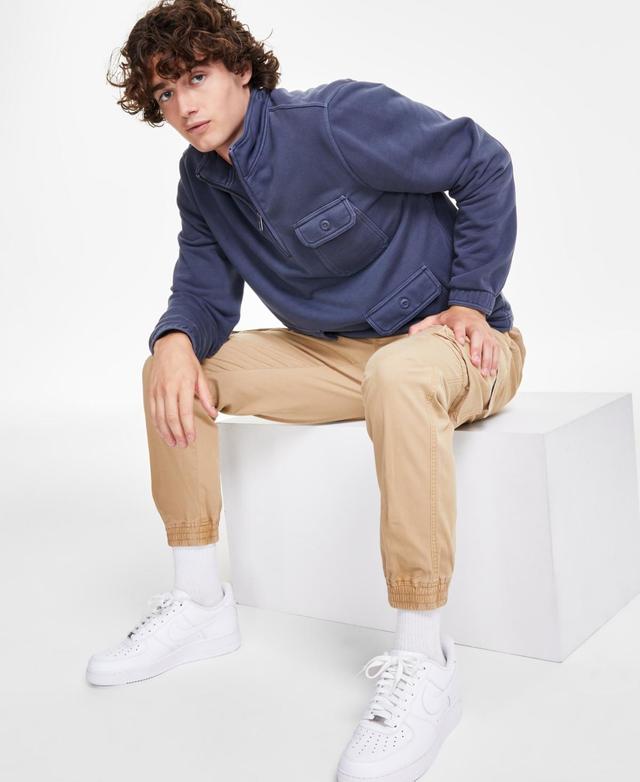 Sun + Stone Mens French Terry Quarter-Zip Three-Pocket Sweatshirt, Created for Macys Product Image