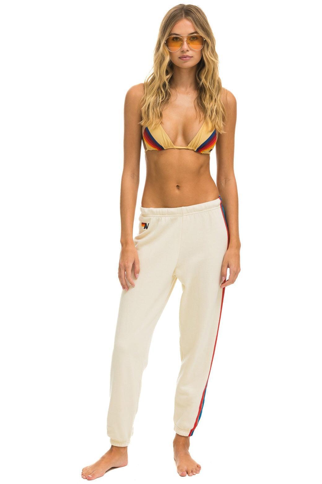 5 STRIPE SWEATPANTS - VINTAGE WHITE // USA Female Product Image