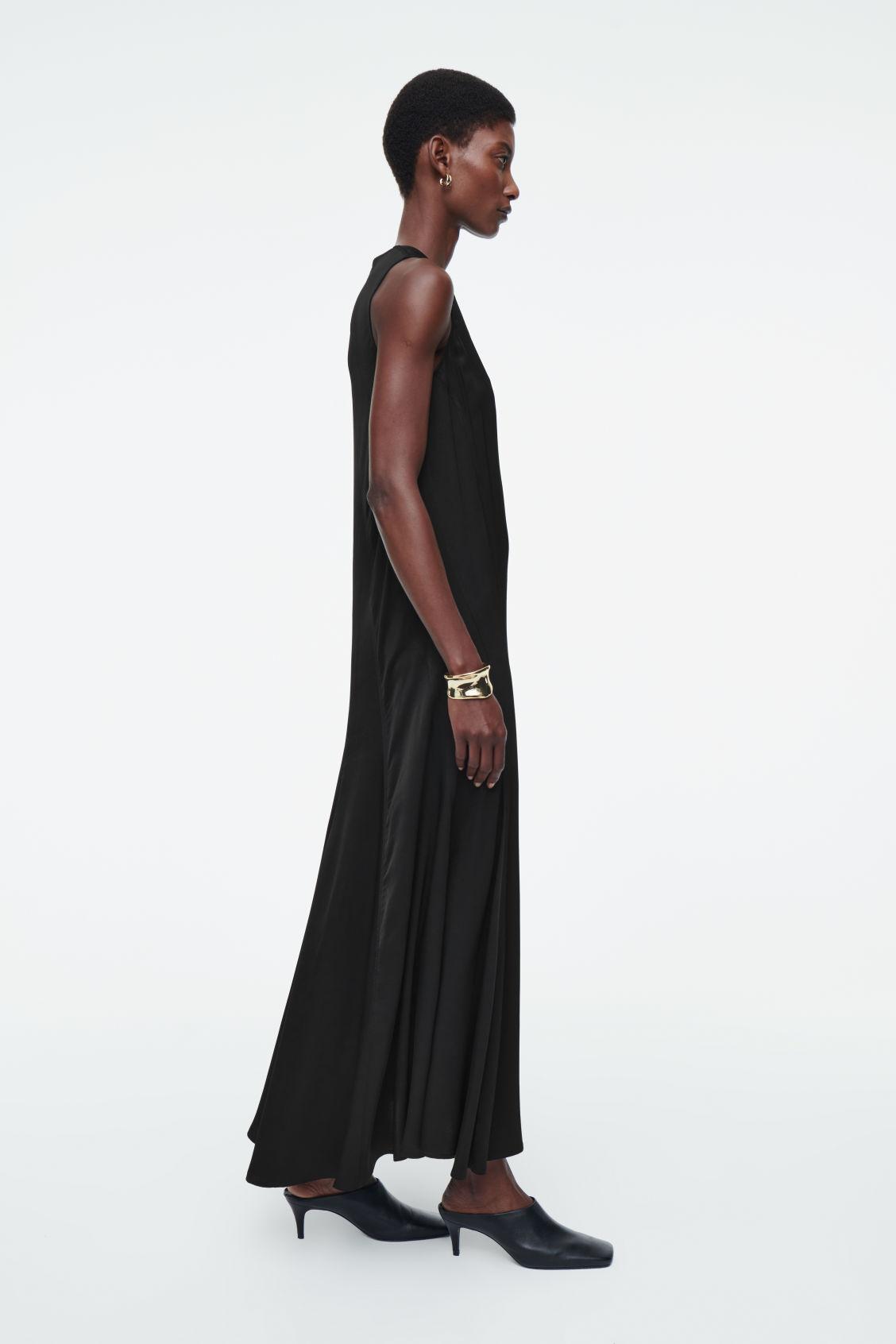 ASYMMETRIC TWIST-PANEL MIDI DRESS Product Image