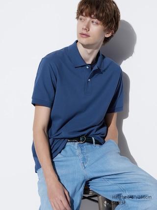 Mens Dry Pique Polo Shirt with Quick-Drying Blue XS UNIQLO US Product Image