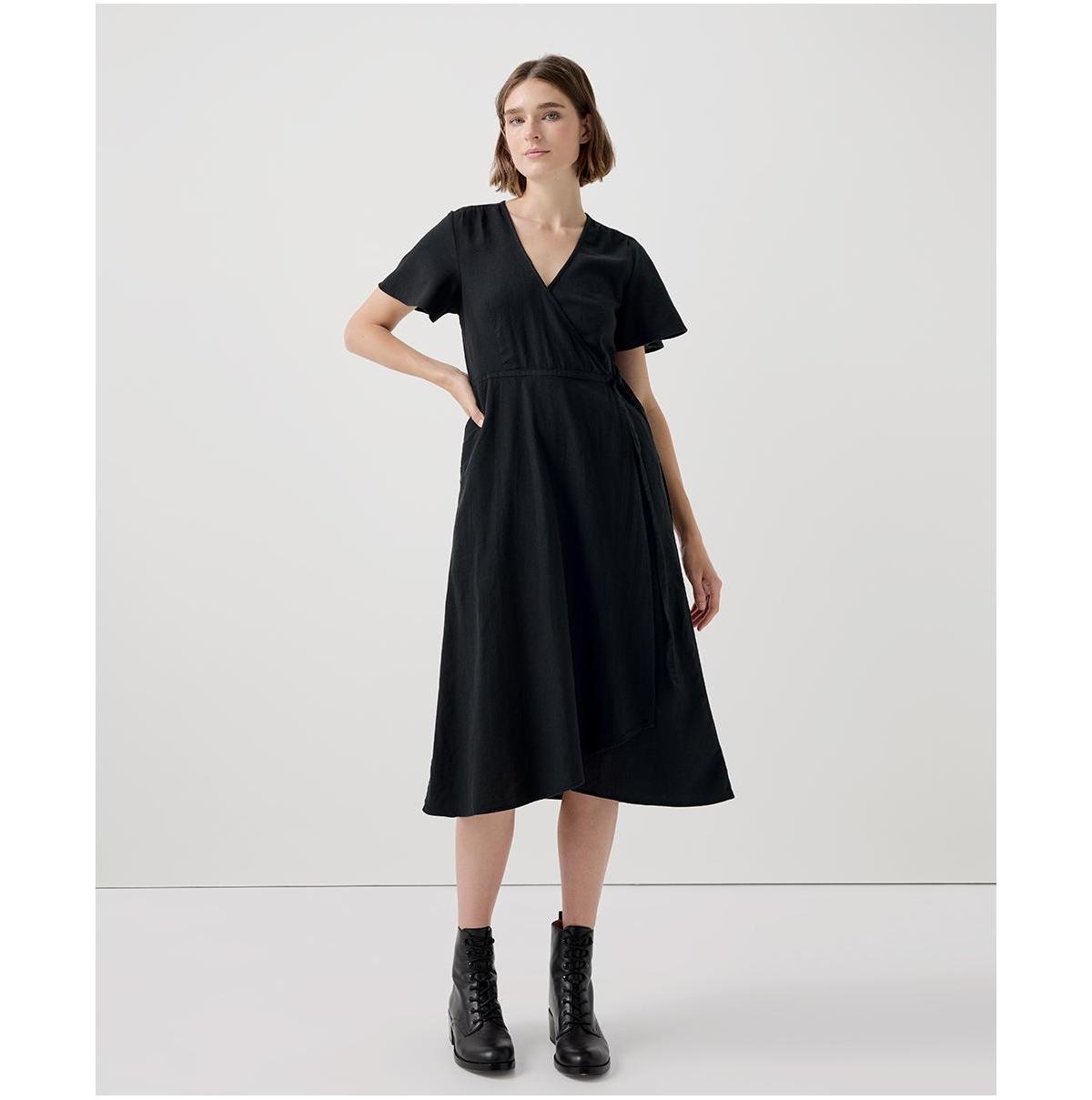 Pact Womens Organic Cotton Cafe Crepe Wrap Dress Product Image