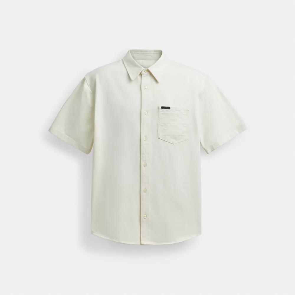 Short Sleeve Denim Shirt In Organic Cotton Product Image