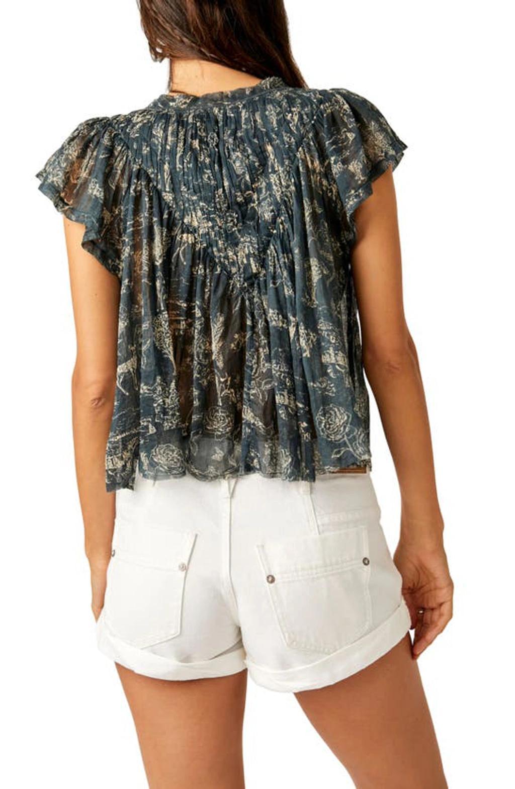 Women's Printed Padma Floral Top In Evergreen Combo Product Image