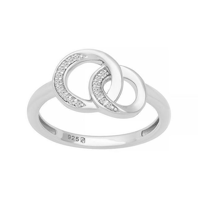 Love Always Sterling Silver Diamond Accent Interlocking Circles Engagement Ring, Womens White Product Image