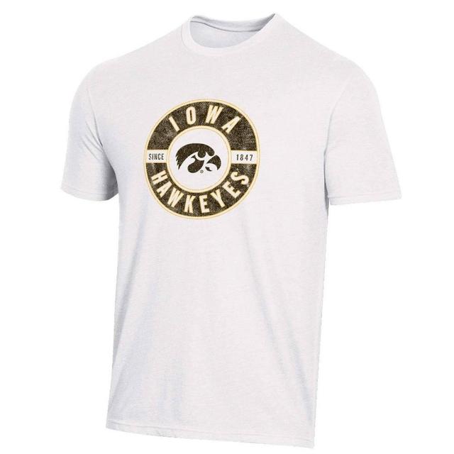 NCAA Iowa Hawkeyes Mens White Biblend T-Shirt Product Image