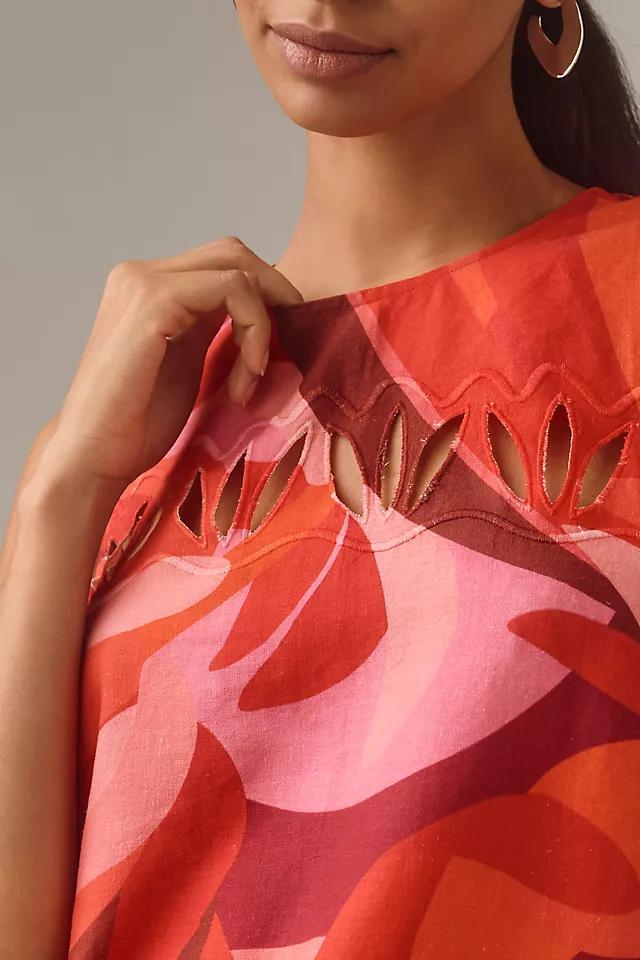 Farm Rio Sleeveless Cutout Linen Shell Top Product Image