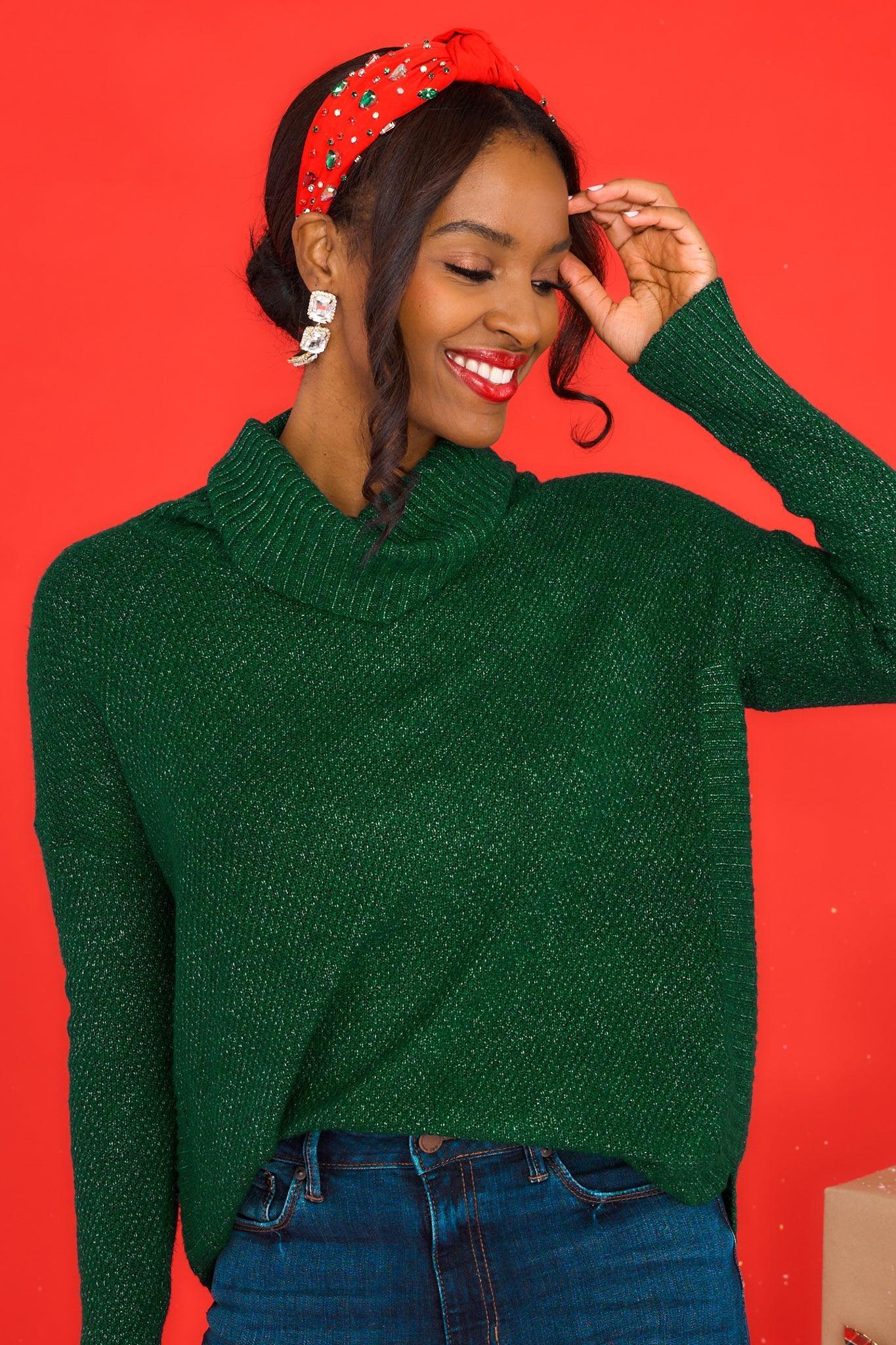 Living Right Hunter Green Sweater Product Image