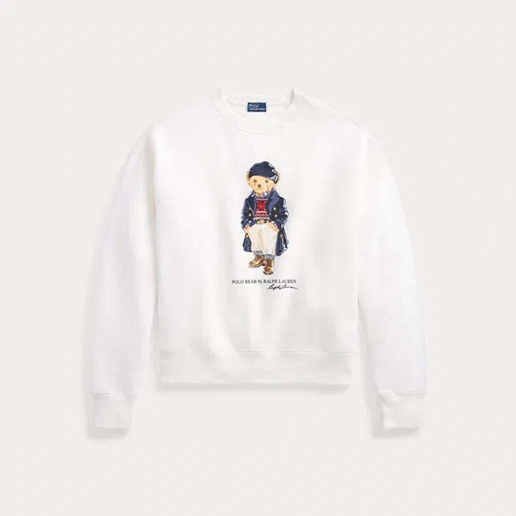 POLO RALPH LAUREN Polo Bear Fleece Crewneck In White Product Image