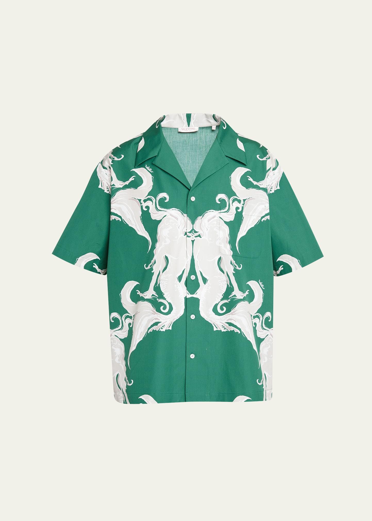 Mens Cotton Poplin Bowling Shirt Product Image