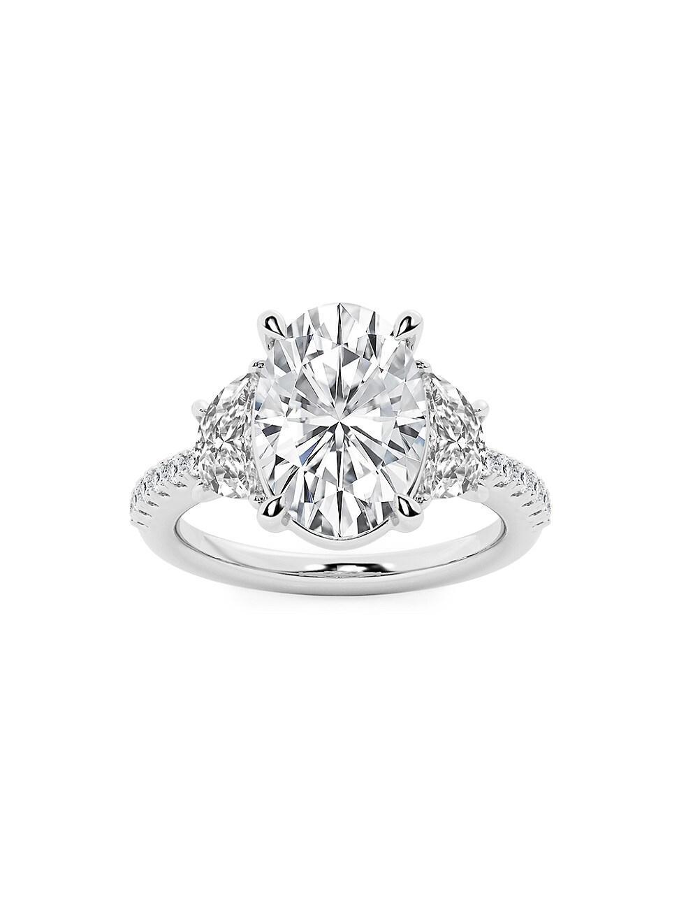 Womens 14K White Gold & Oval Lab-Grown Diamond Ring/2.75-7.00 TCW Product Image