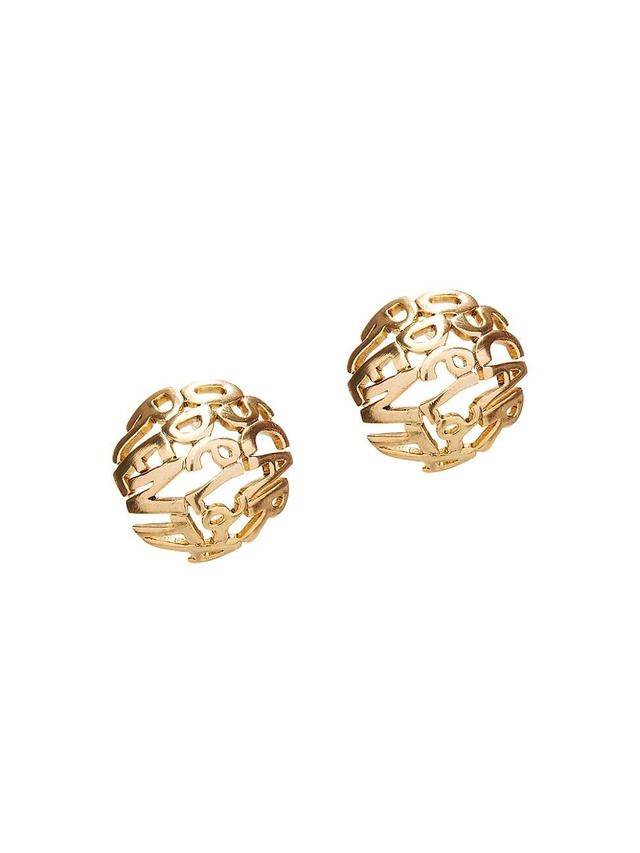 Womens Goldtone Logo Disc Earrings Product Image