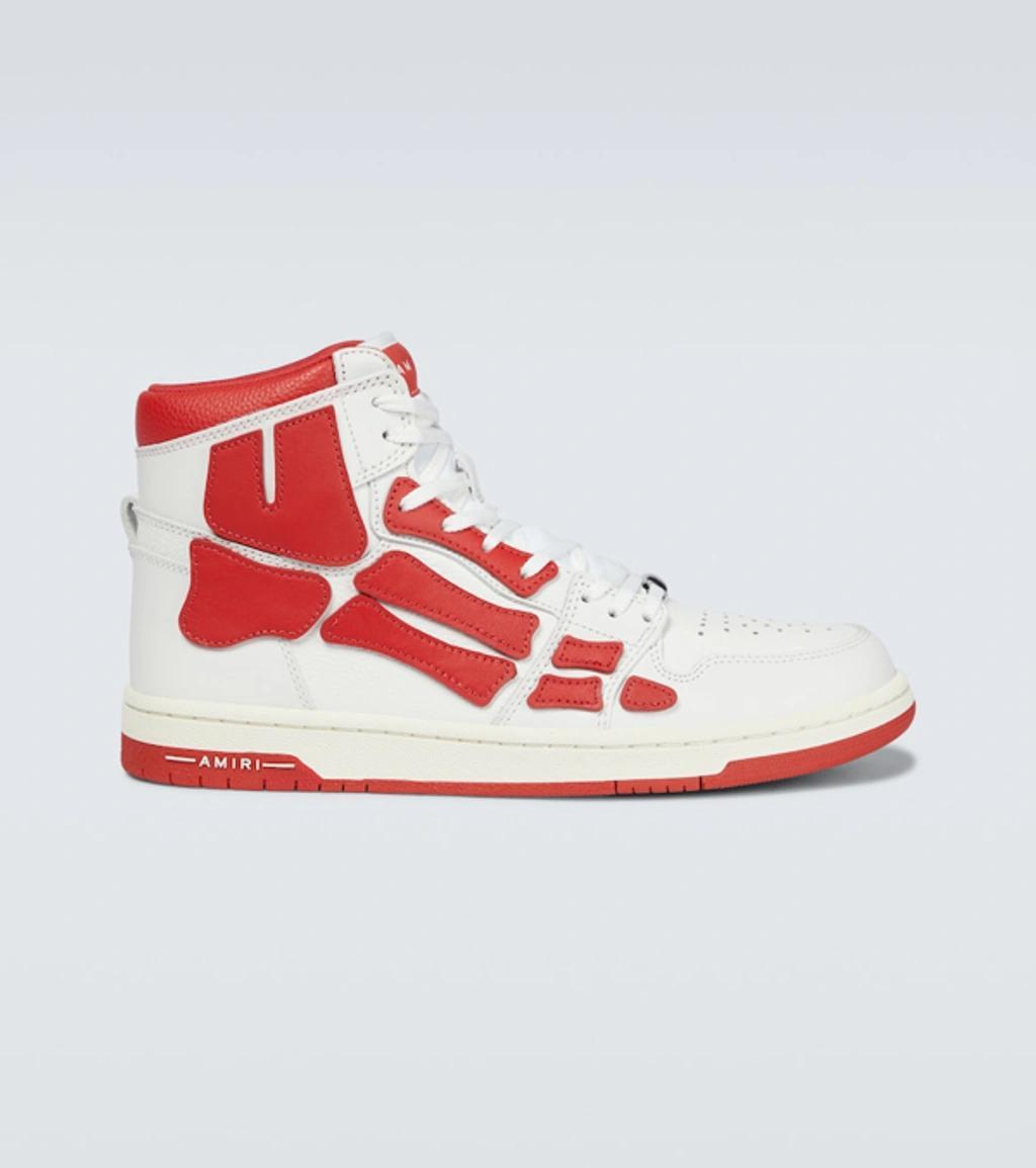 Skel High-top Sneakers In White Red Product Image