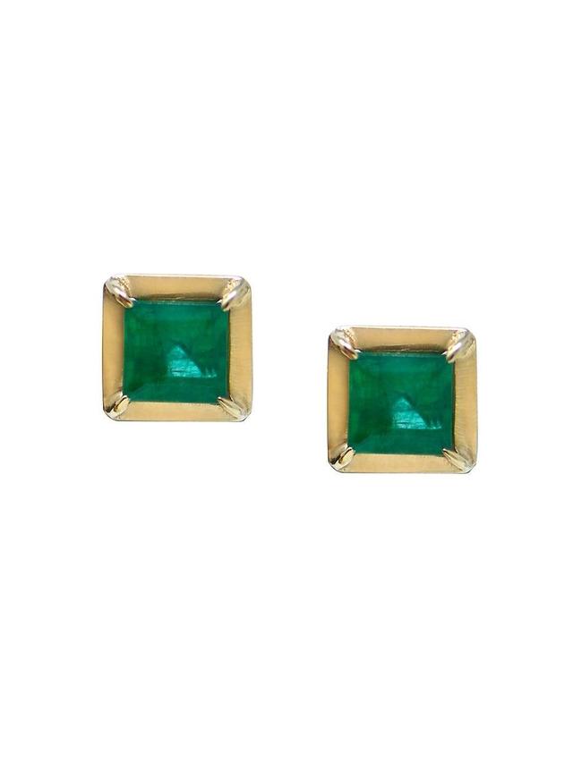 Anzie Cleo Melia Carre Emerald Stud Earrings Product Image