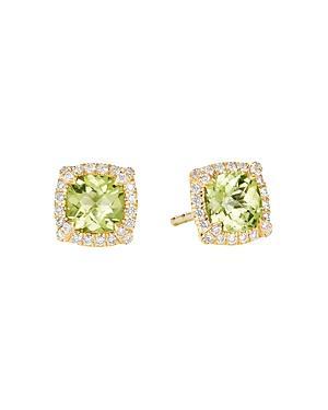 Womens Petite Chatelaine Pav Bezel Stud Earrings in 18K Yellow Gold with Diamonds Product Image