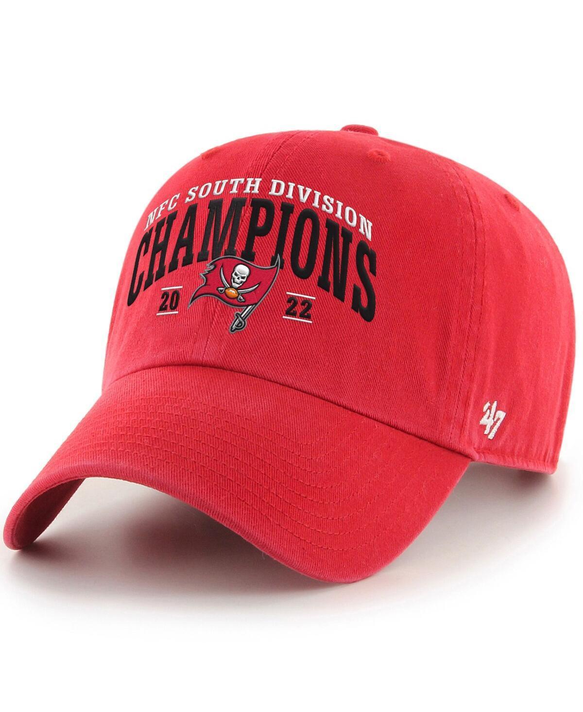 Mens 47 Brand Red Tampa Bay Buccaneers 2022 Nfc South Division Champions Clean Up Adjustable Hat Product Image