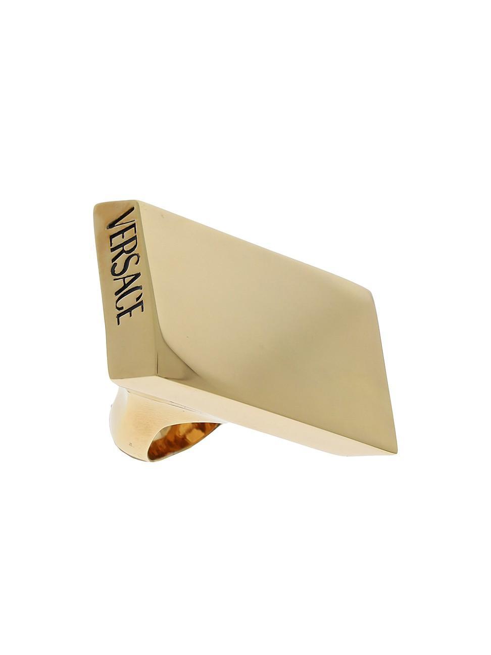 Womens Versace Logo Goldtone Ring Product Image