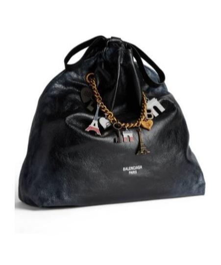 BALENCIAGA Medium Crush Tote Bag In Black Product Image