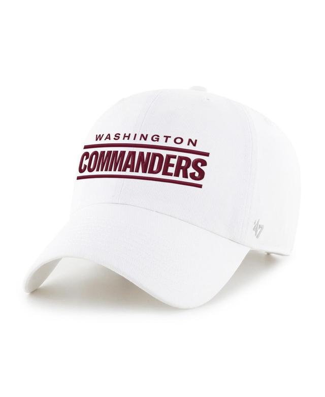 Mens 47 White Washington Commanders Script Clean Up Adjustable Hat Product Image