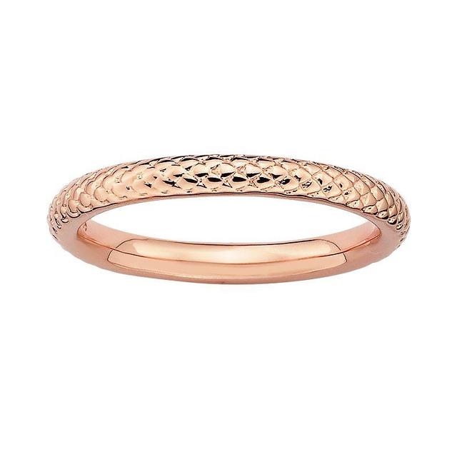 Stacks & Stones 18k Rose Gold Over Silver Cable Stack Ring, Womens Pink Product Image