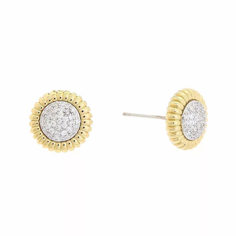 Juvell 18k Gold Plated Cubic Zirconia Stud Earrings, Womens, Two Tone Product Image