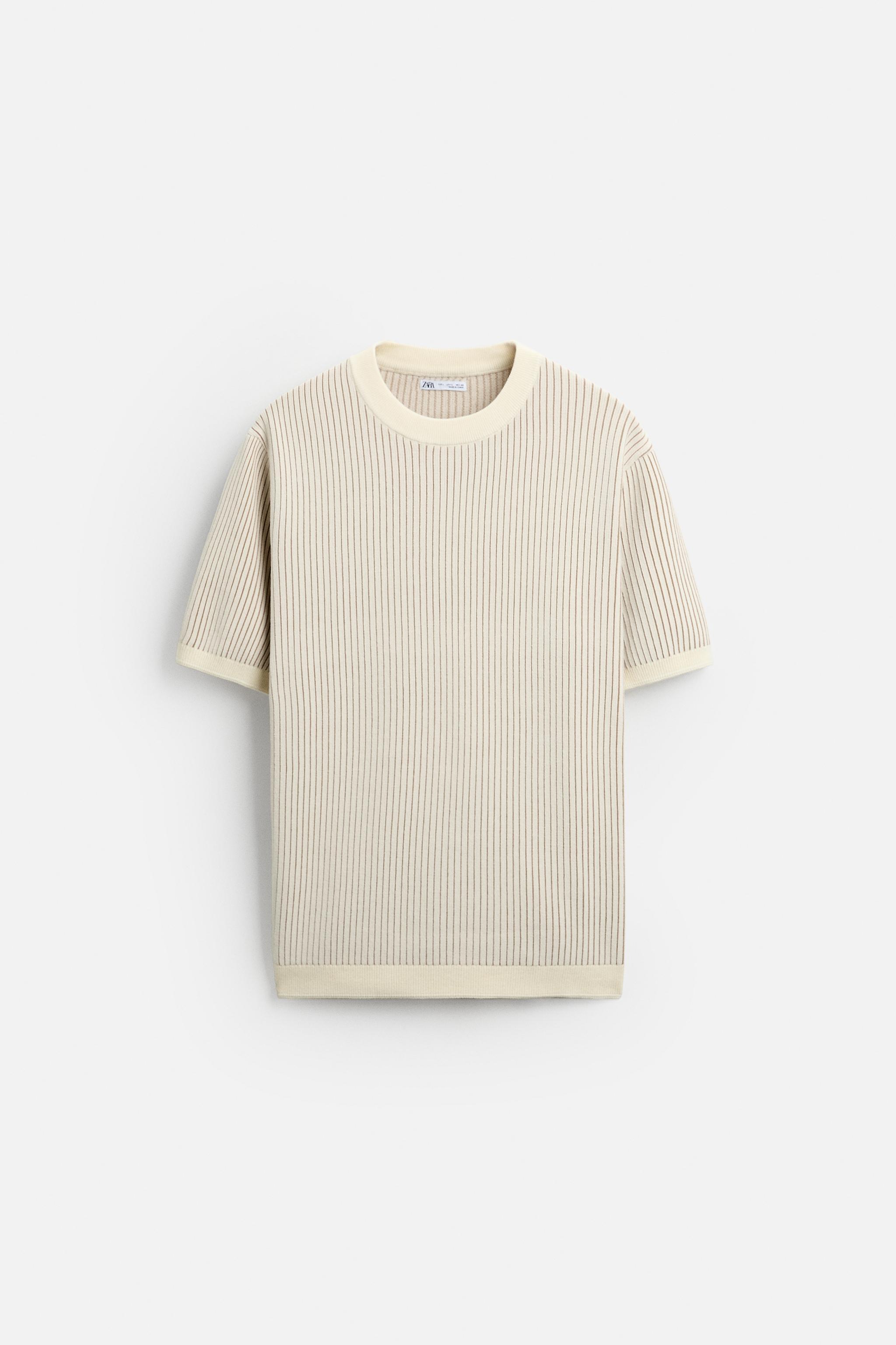 STRIPED KNIT T-SHIRT Product Image