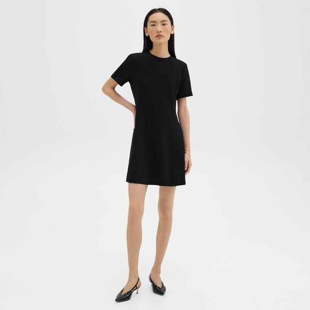 Admiral Crepe Flared Short-Sleeve Dress | Theory Product Image