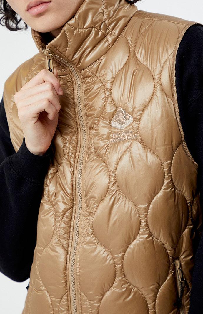 PacSun Mens Tan Quilted Vest Product Image