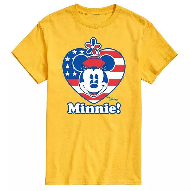 Disneys Minnie Mouse Mens Flag Heart Graphic Tee Product Image