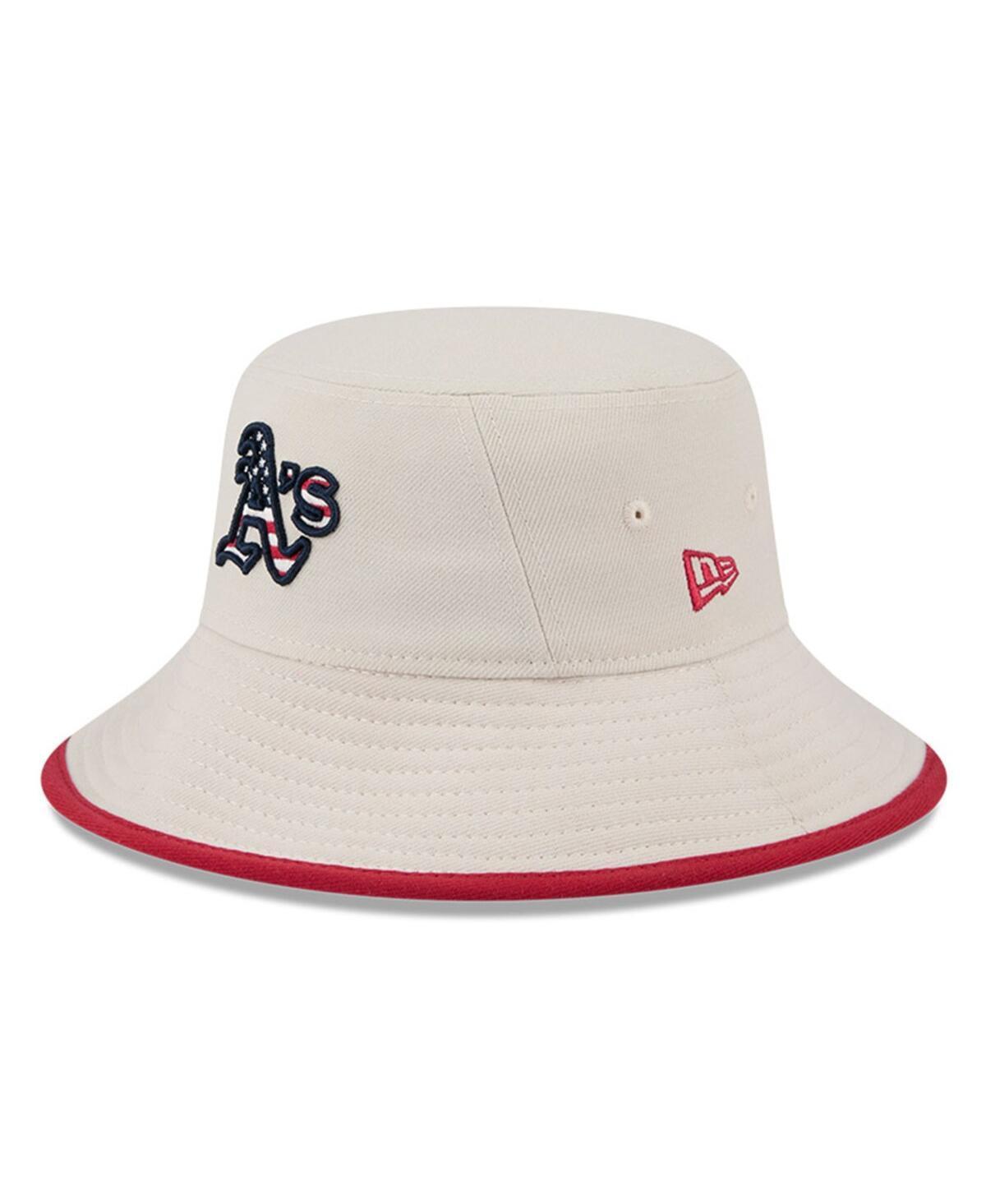 New Era Mens Khaki Oakland Athletics 2024 Fourth of July Bucket Hat Product Image