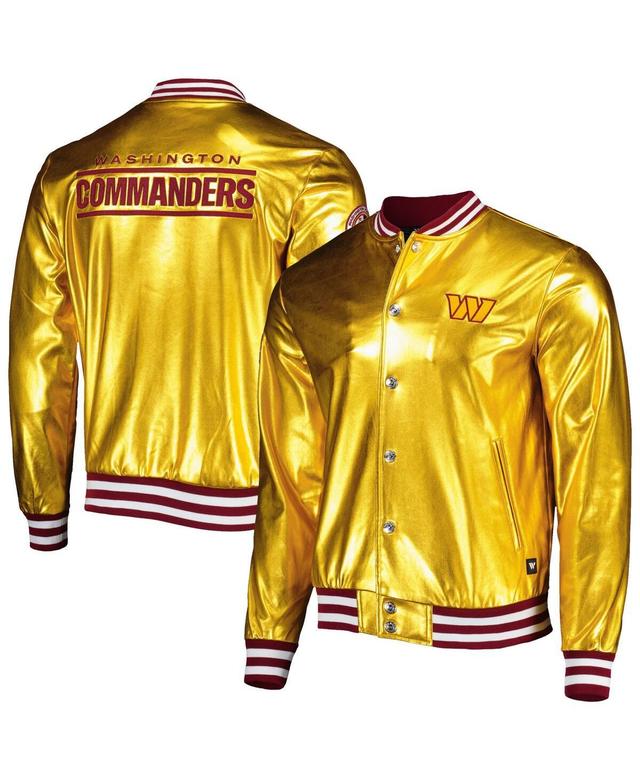 Mens The Wild Collective Gold Washington Commanders Metallic Bomber Full-Snap Jacket Product Image