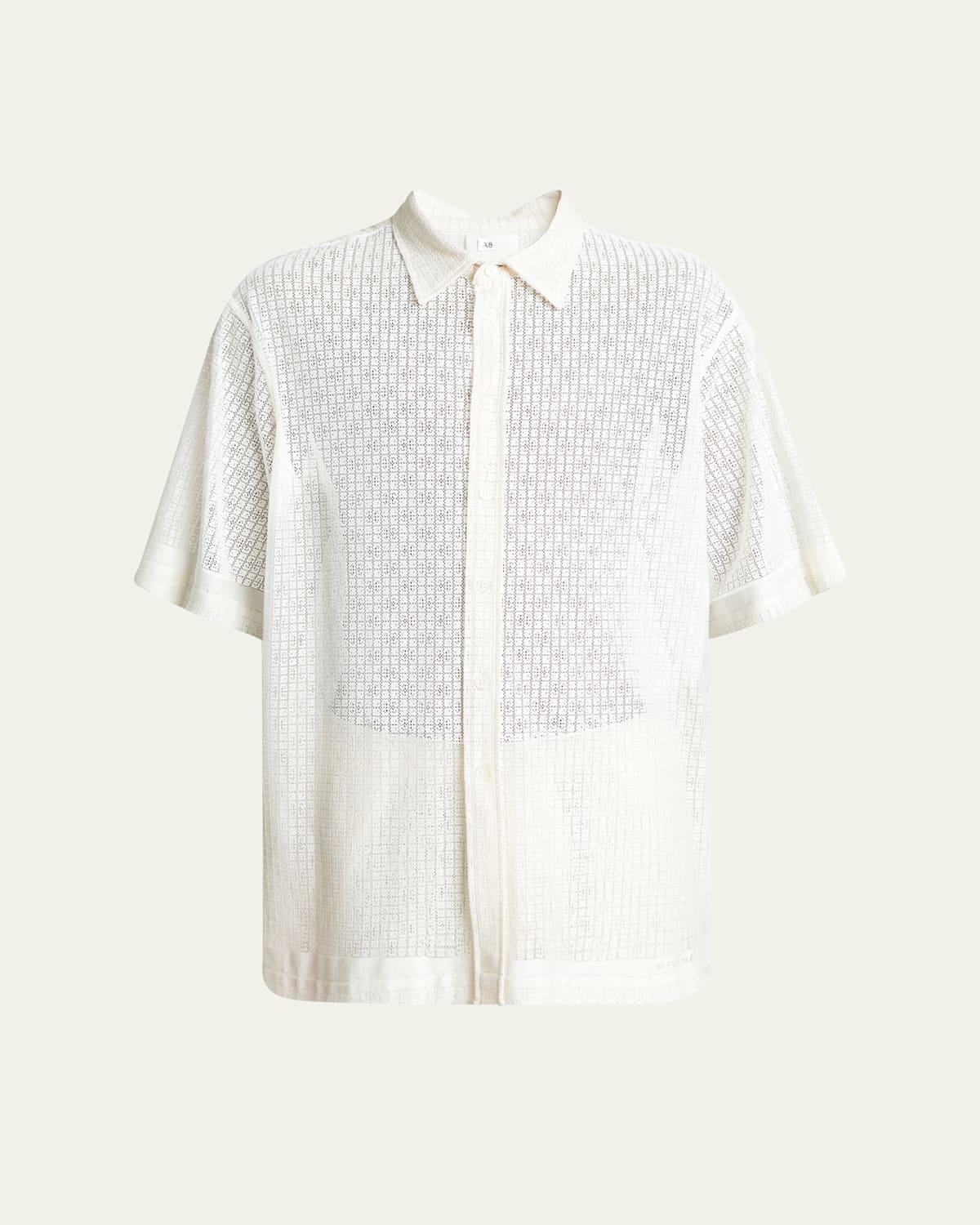 Men's Monogram Lace Button-Down Shirt Product Image