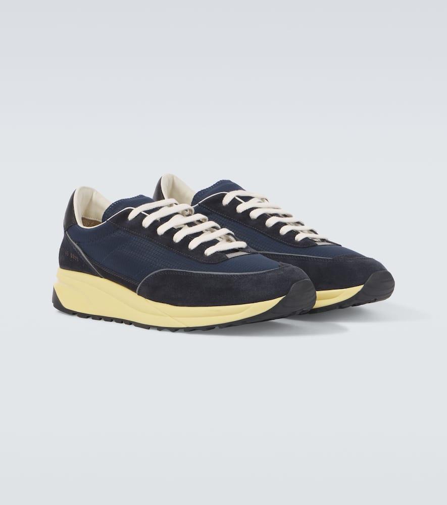 COMMON PROJECTS Track Classic Suede-trimmed Sneakers In Blue Product Image