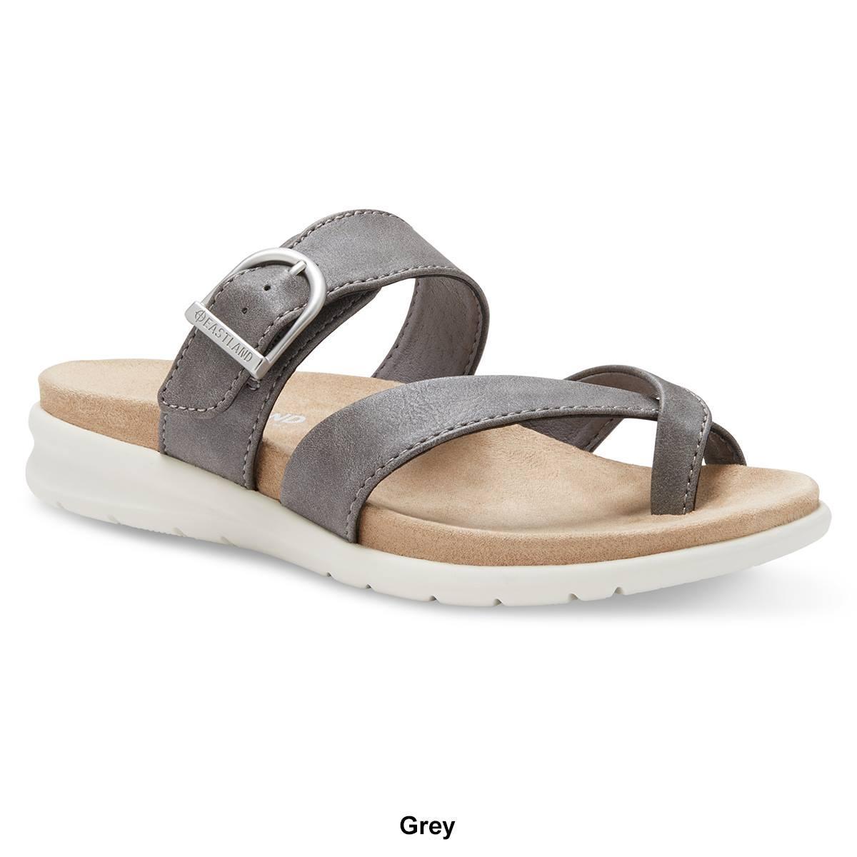 Eastland Sienna Womens Slide Sandals Light Grey Product Image