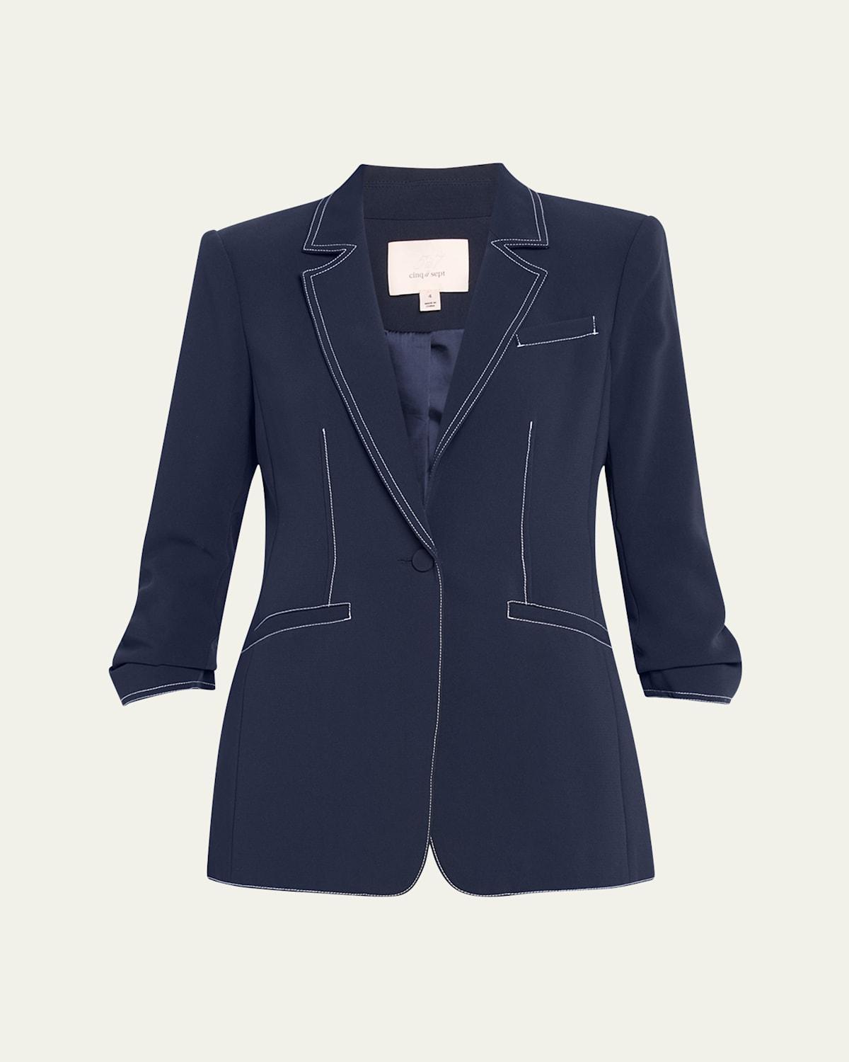 Womens Khloe Crepe Ruched Blazer Product Image