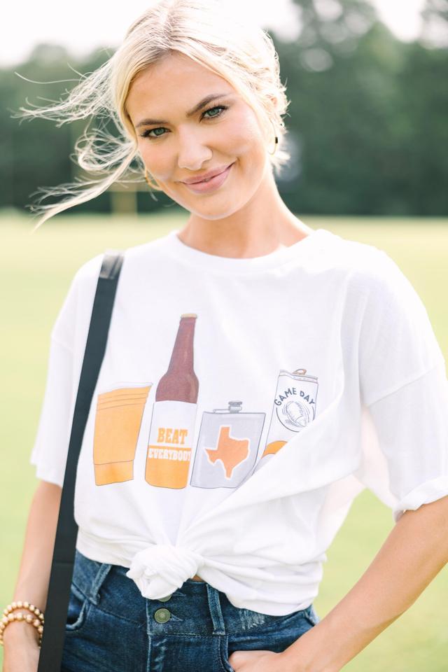 Drink Local Burnt Orange And White Gameday Graphic Tee Female Product Image