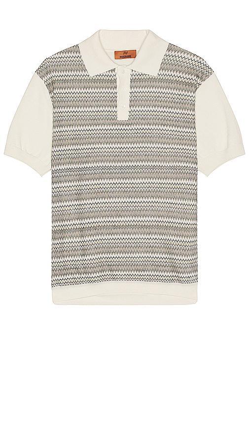 Missoni Short Sleeve Polo White. (also in 46, 48, 52). Product Image