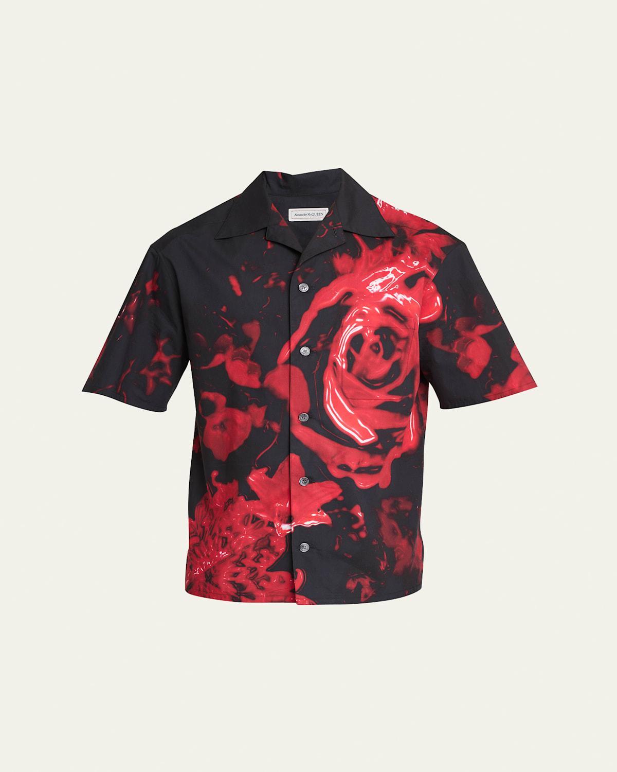 Mens Floral Cotton Camp Shirt Product Image