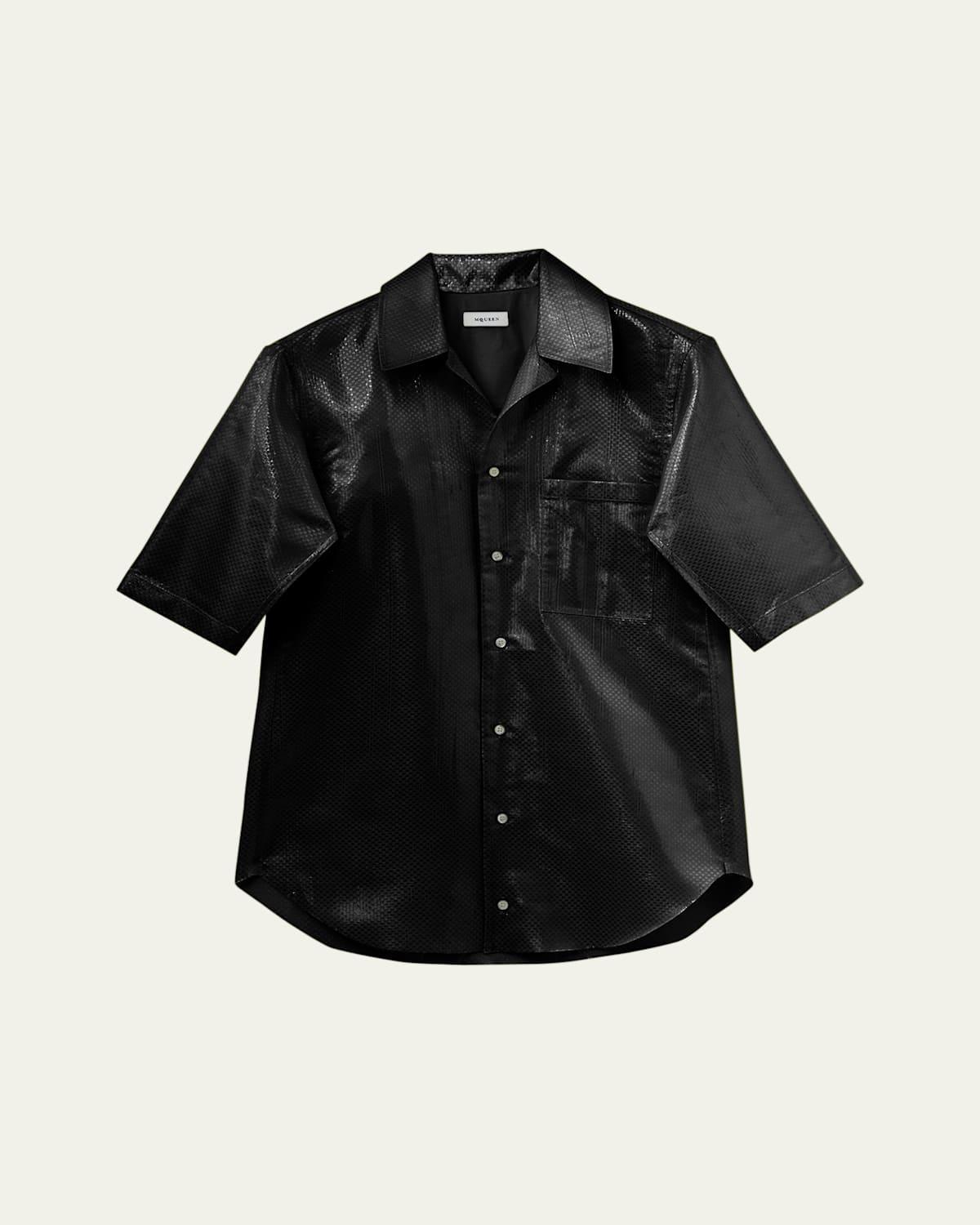 Men's Vinyl-Effect Camp Shirt Product Image