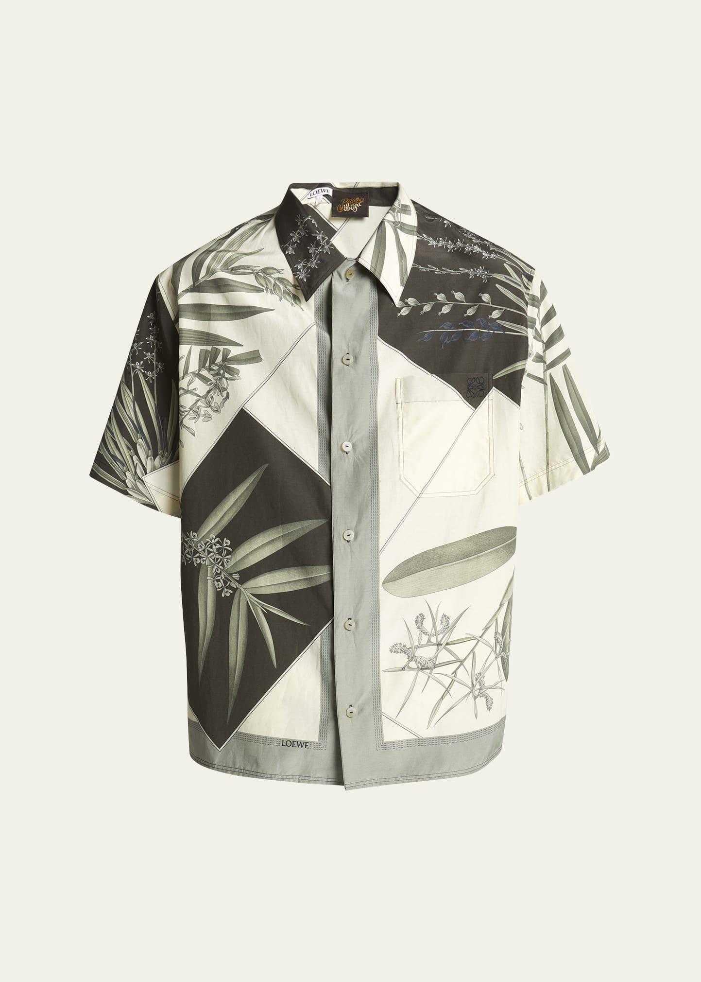 Mens Cotton Botanic Printed Short-Sleeve Shirt Product Image