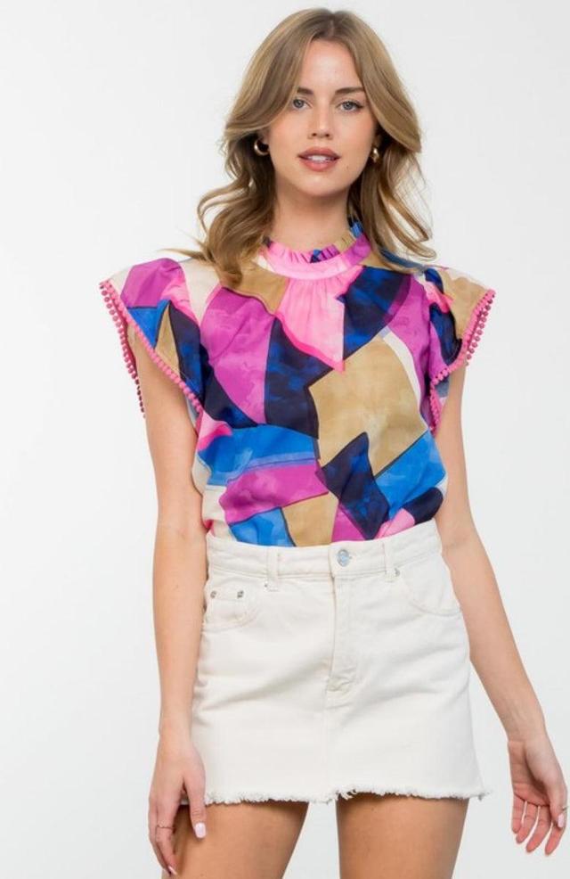 Flutter Sleeve Multi Color Top Product Image