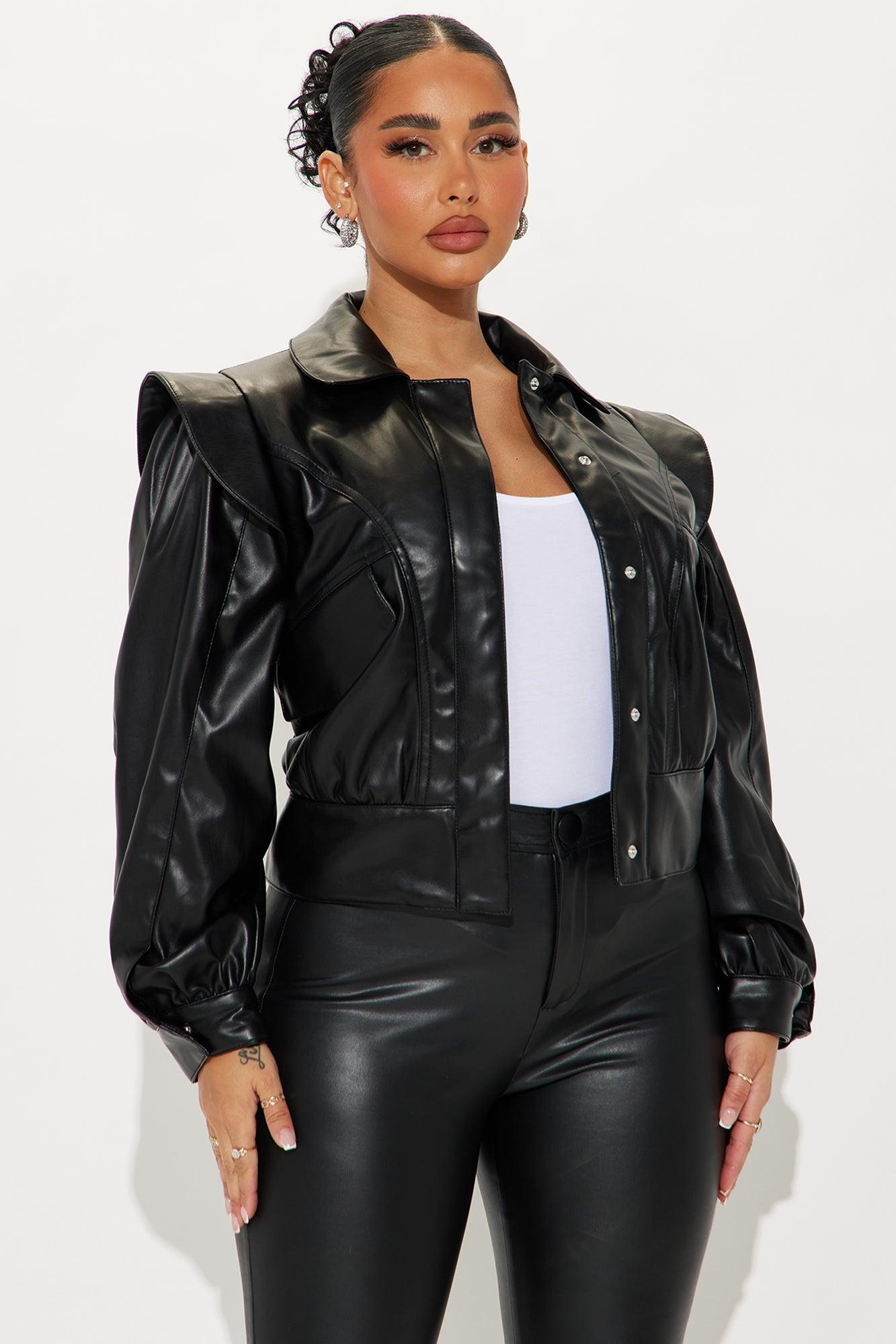 Sky Dweller Faux Leather Jacket - Black Product Image