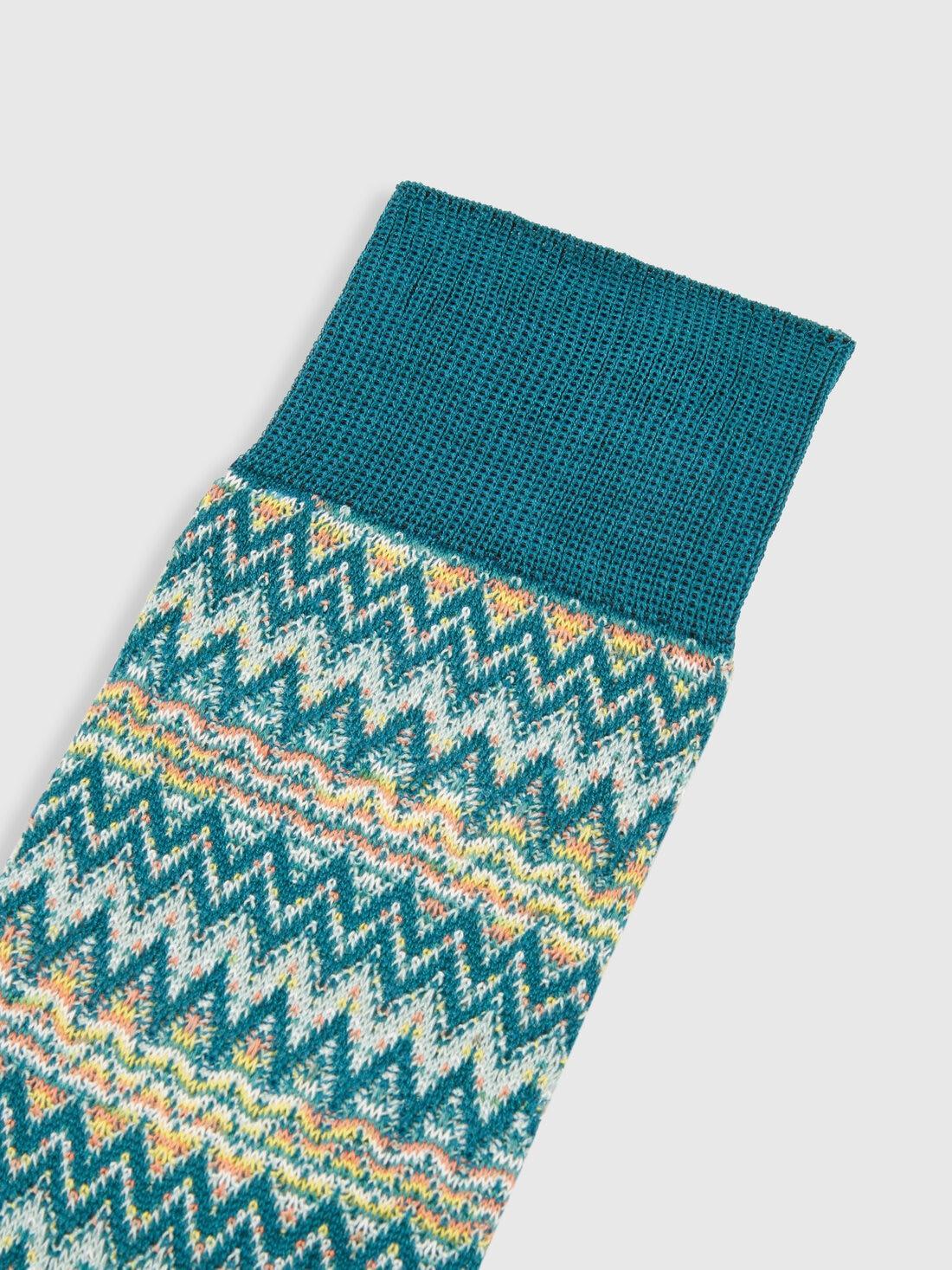 Cotton blend short socks with chevron pattern Multicoloured | Missoni Product Image