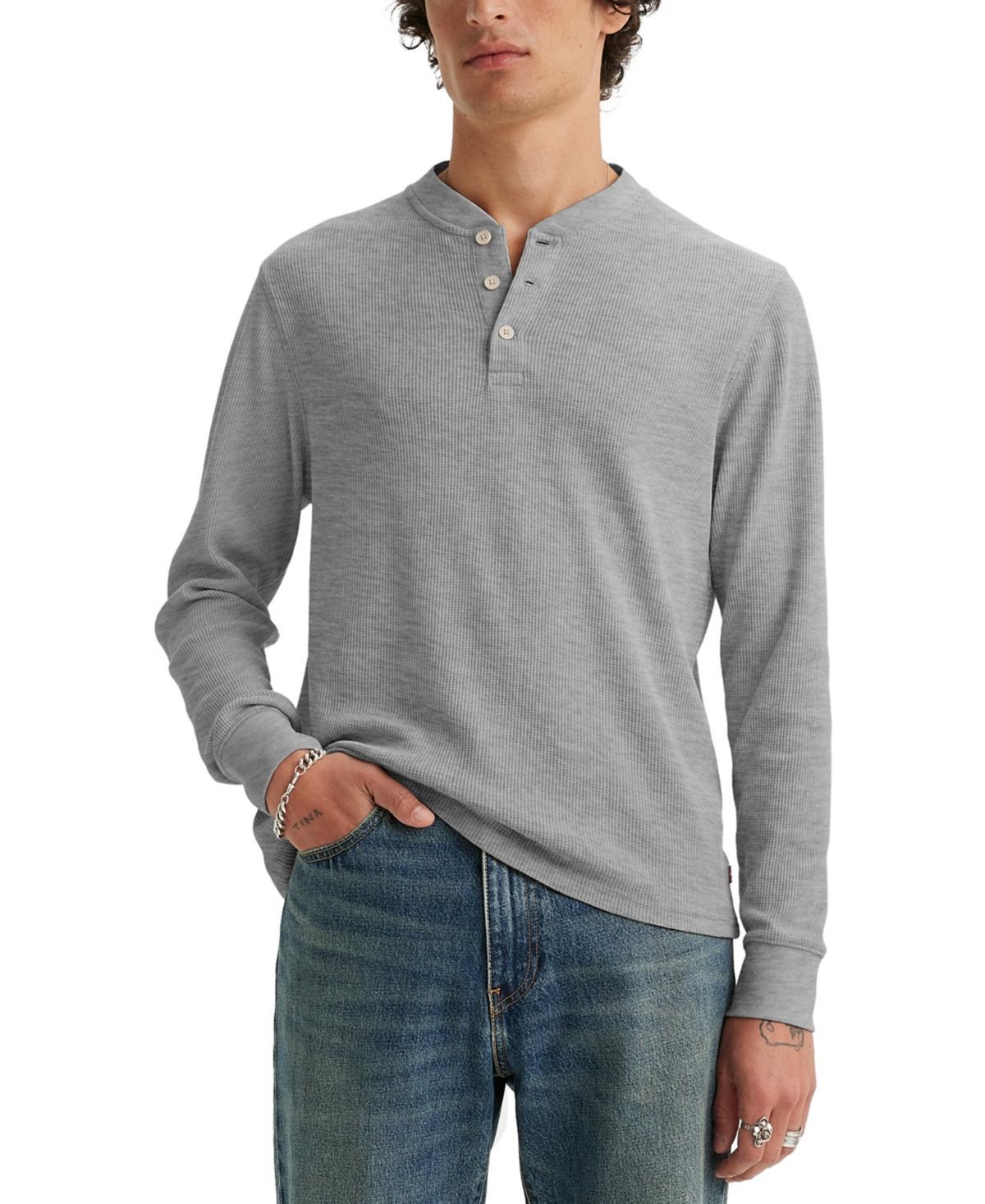 Levis Mens Long-Sleeve Thermal Henley Shirt Product Image