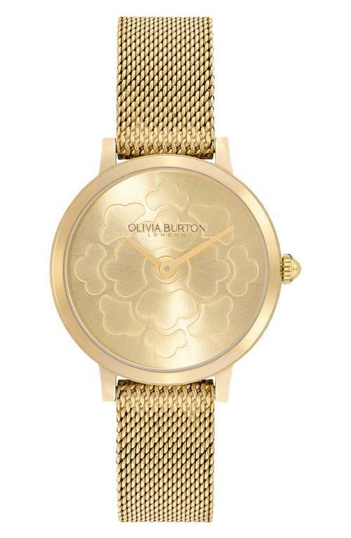 Olivia Burton Signature Floral Mesh Strap Watch, 28mm Product Image