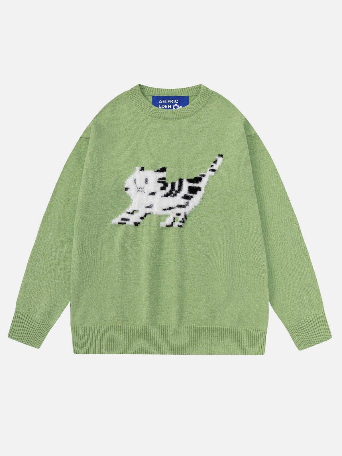 Aelfric Eden Cute Cat Flocking Sweater product image