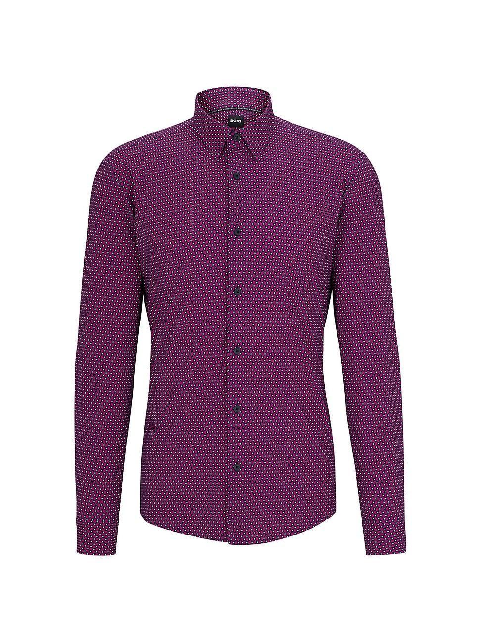 Mens Slim-Fit Shirt In Geometric-Printed Performance-Stretch Fabric Product Image