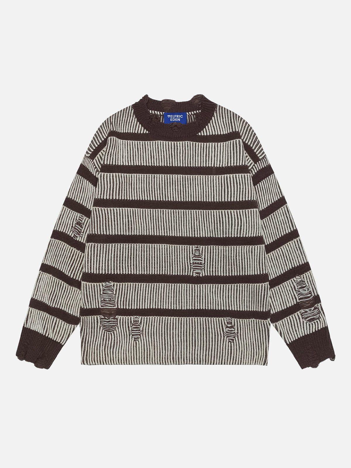 Aelfric Eden Vintage Stripe Distressed Sweater Product Image