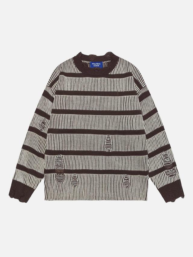 Aelfric Eden Vintage Stripe Distressed Sweater Product Image