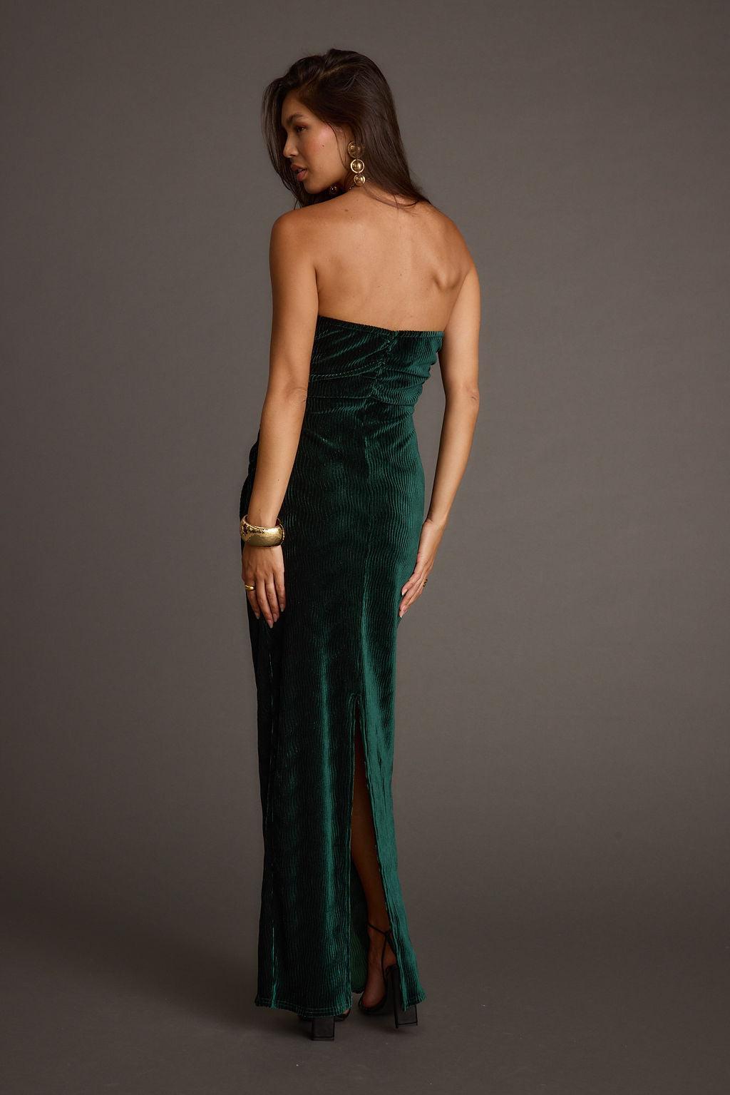 Jones Emerald Velvet Maxi Dress Product Image