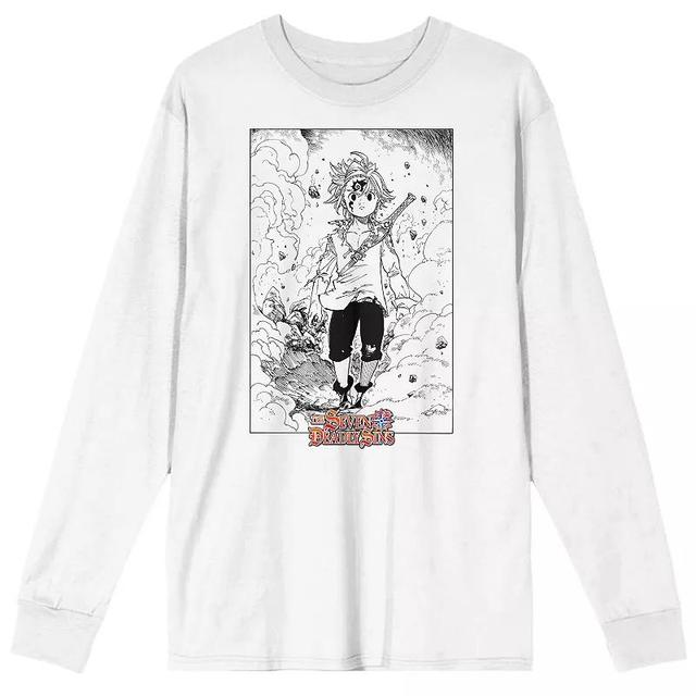 Mens Seven Deadly Sins Meliodas with Demon Mark Long Sleeve Graphic Tee Product Image